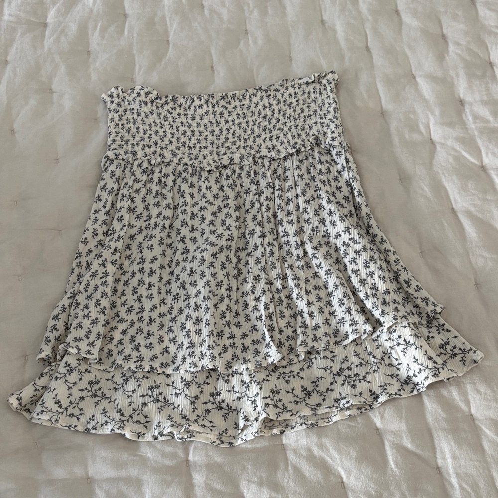 Rails Black and White Floral A-Line Skirt